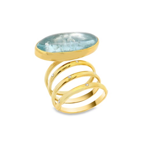 Δαχτυλίδι χειροποίητο aquamarine