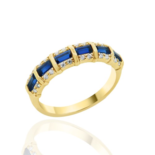 Δαχτυλίδι μισόβερο με Ζαφείρια