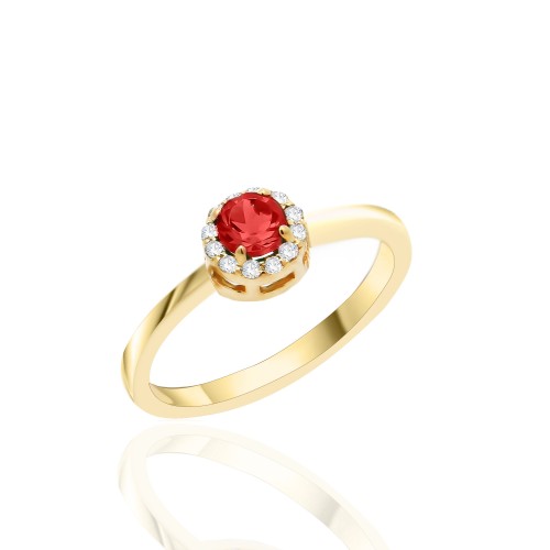 Δαχτυλίδι ροζέτα με ρουμπίνι