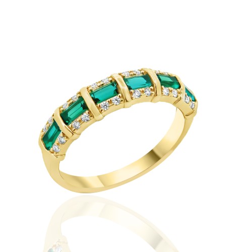 Δαχτυλίδι μισόβερο με σμαράγδια