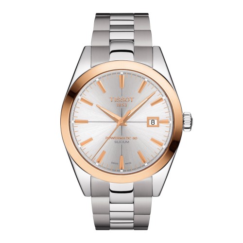 Tissot Gentleman Powermatic 80 Silicium Solid 18K Gold bezel T927.407.41.031.00